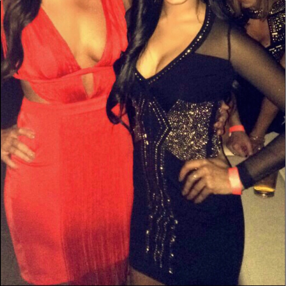 Bebe Studded Little Black Dress
